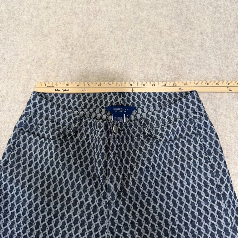 Doncaster Collection Blue Geometric Bootcut Pants Stretch Size 8 - Picture 5 of 13